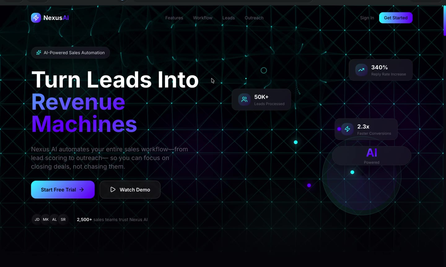 AI-powered sales platform interface
