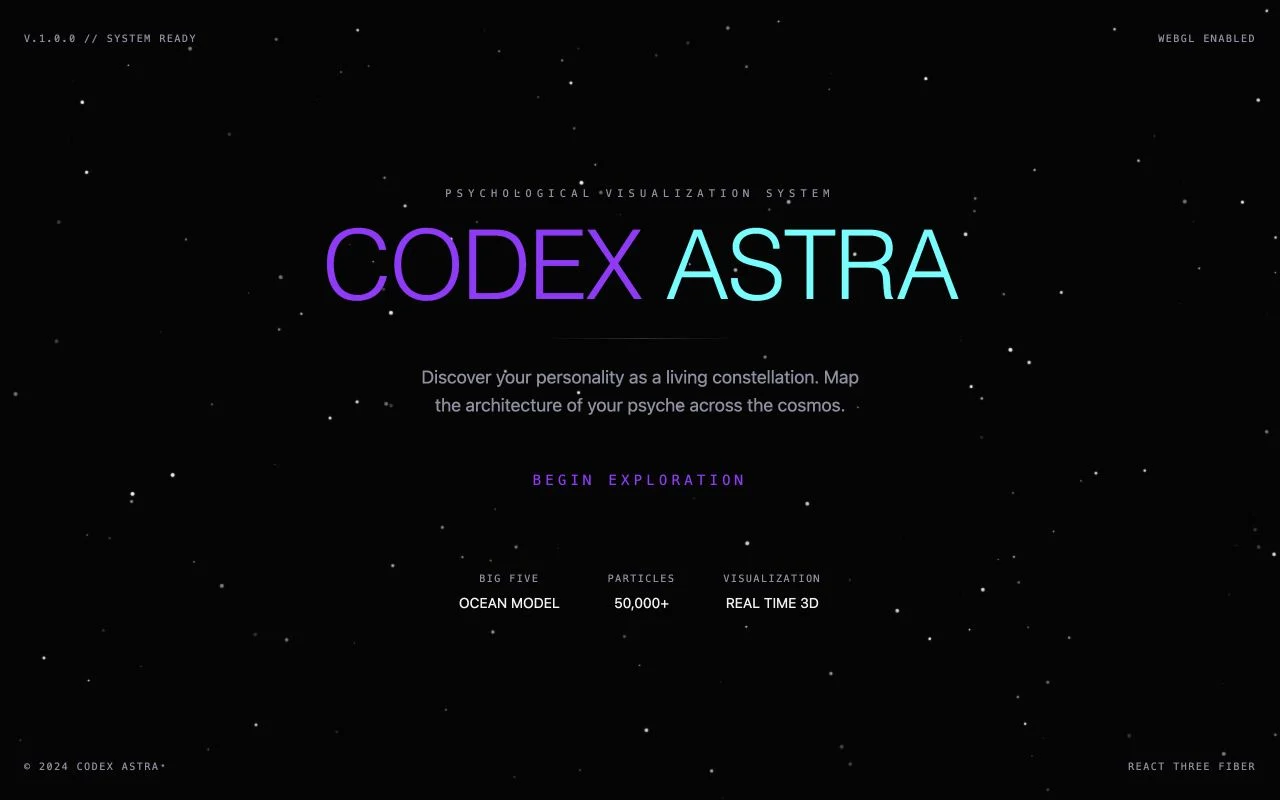 Codex Astra interface preview